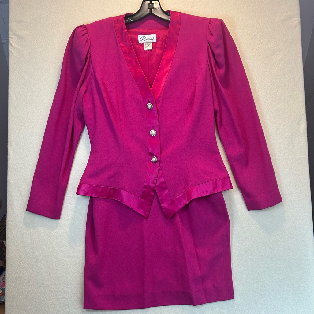 Vintage Pink Two-Piece Skirt Suit